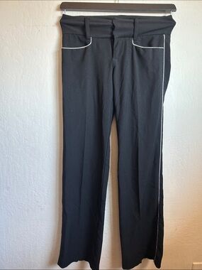 Guess Black Stretch Pants Slacks with White Piping Detail